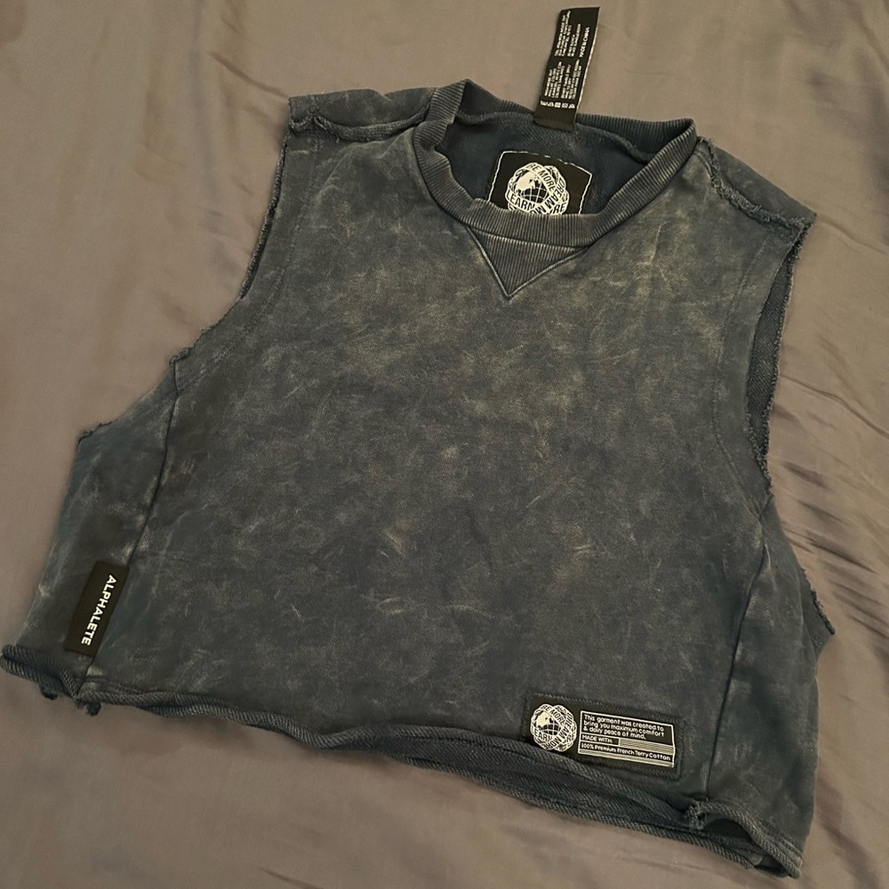 Alphalete very terry crop top in blue